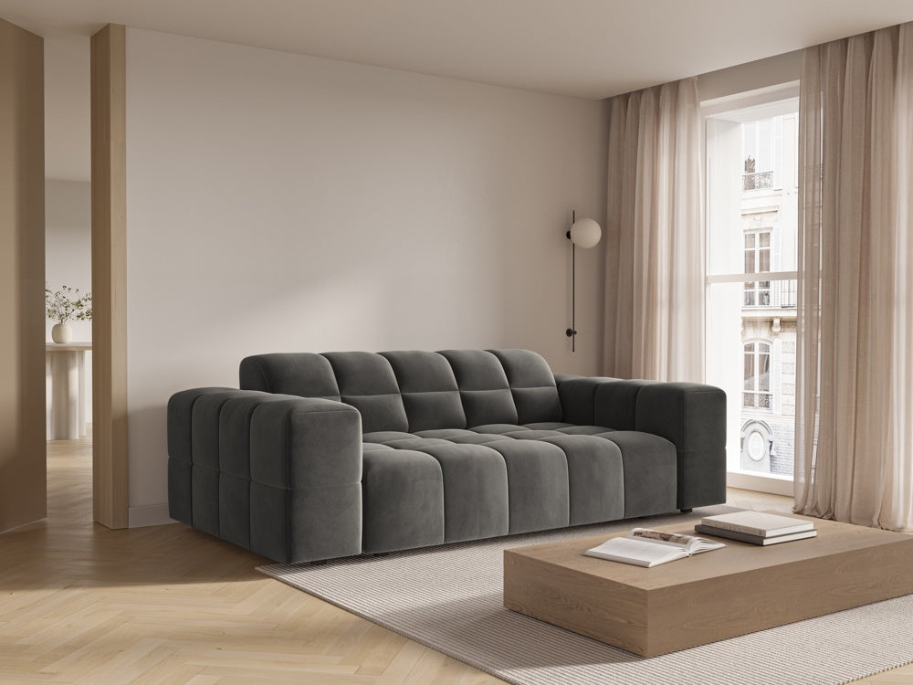 
2-Seater Design Sofa "Chicago" - Velvet Light Grey