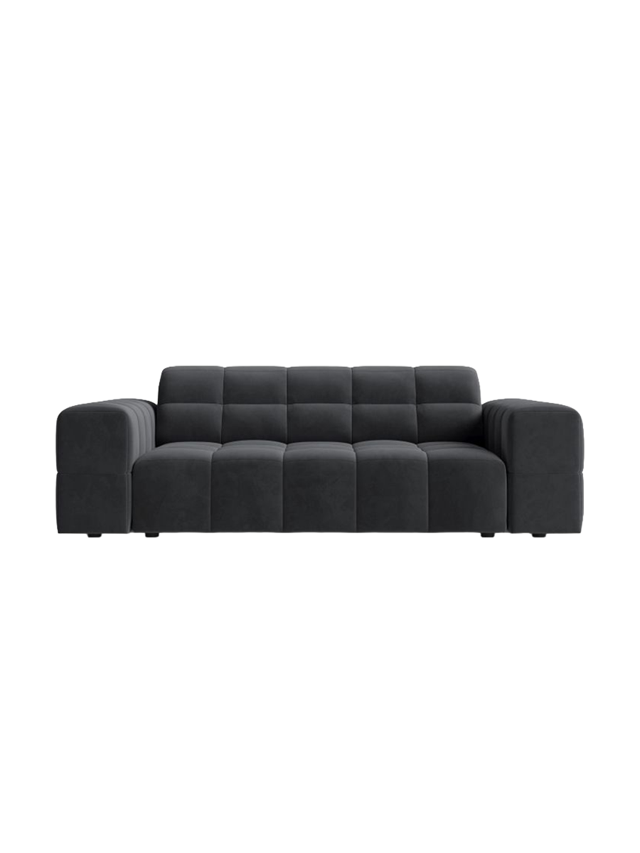 
2-Seater Design Sofa "Chicago" - Velvet Grey