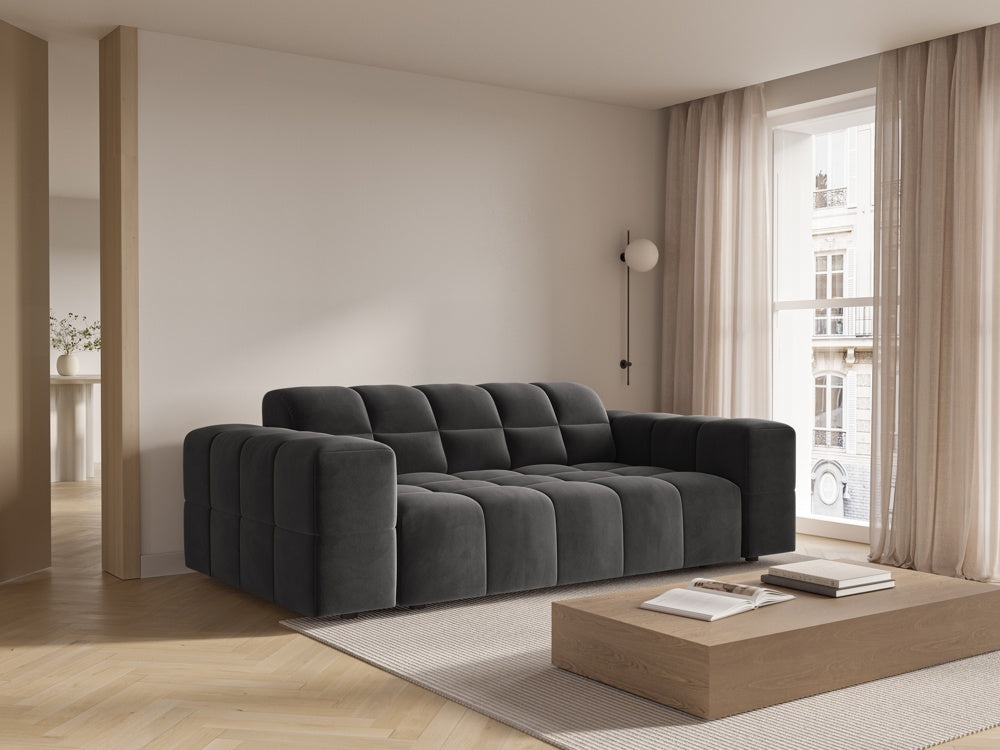 
2-Seater Design Sofa "Chicago" - Velvet Grey
