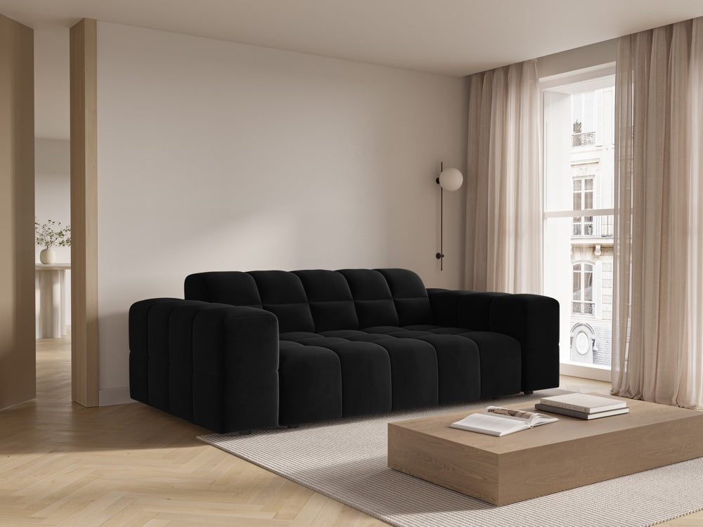 
2-Seater Design Sofa "Chicago" - Velvet Black