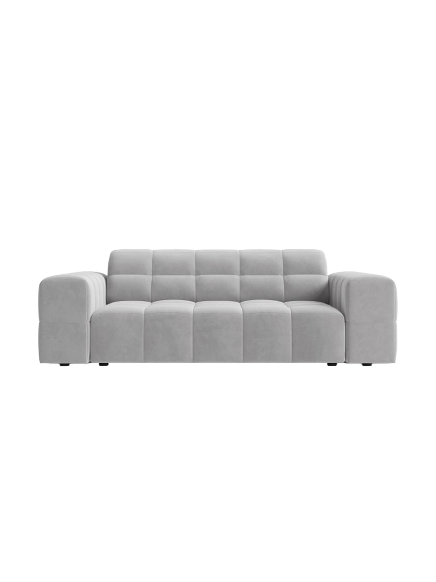 
2-Seater Design Sofa "Chicago" - Velvet Silver