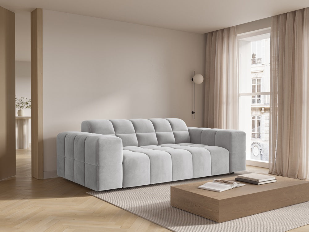 
2-Seater Design Sofa "Chicago" - Velvet Silver