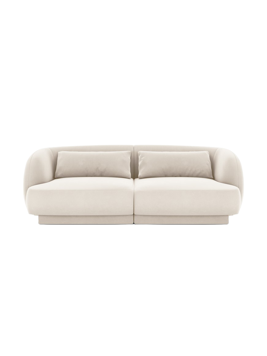
2-seater designer sofa "Tulum" - Light Beige Velvet