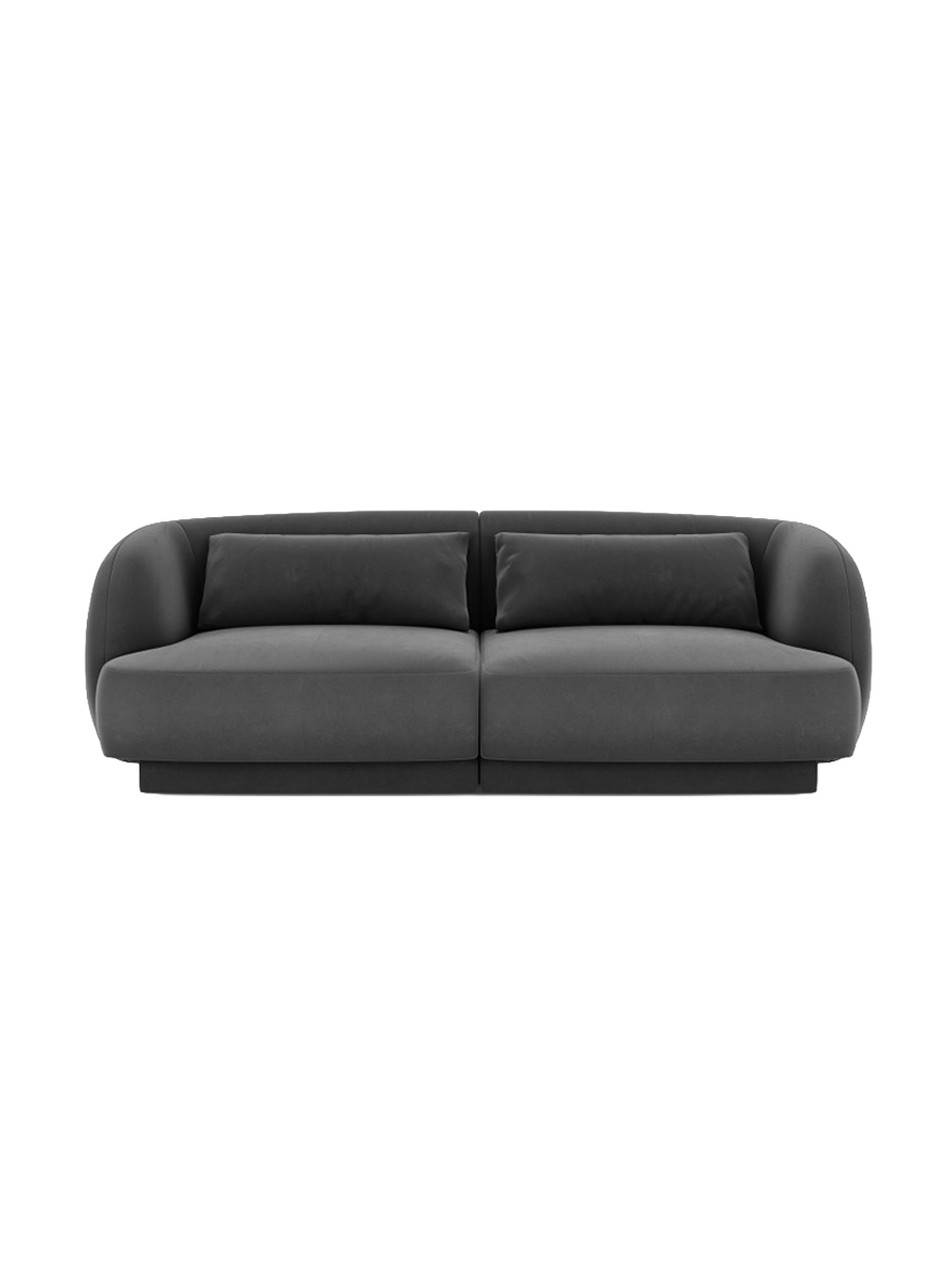 
2-seater designer sofa "Tulum" - Velvet Grey