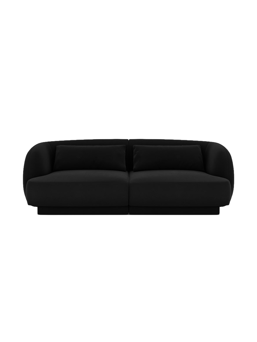 
2-seater designer sofa "Tulum" - Velvet Black