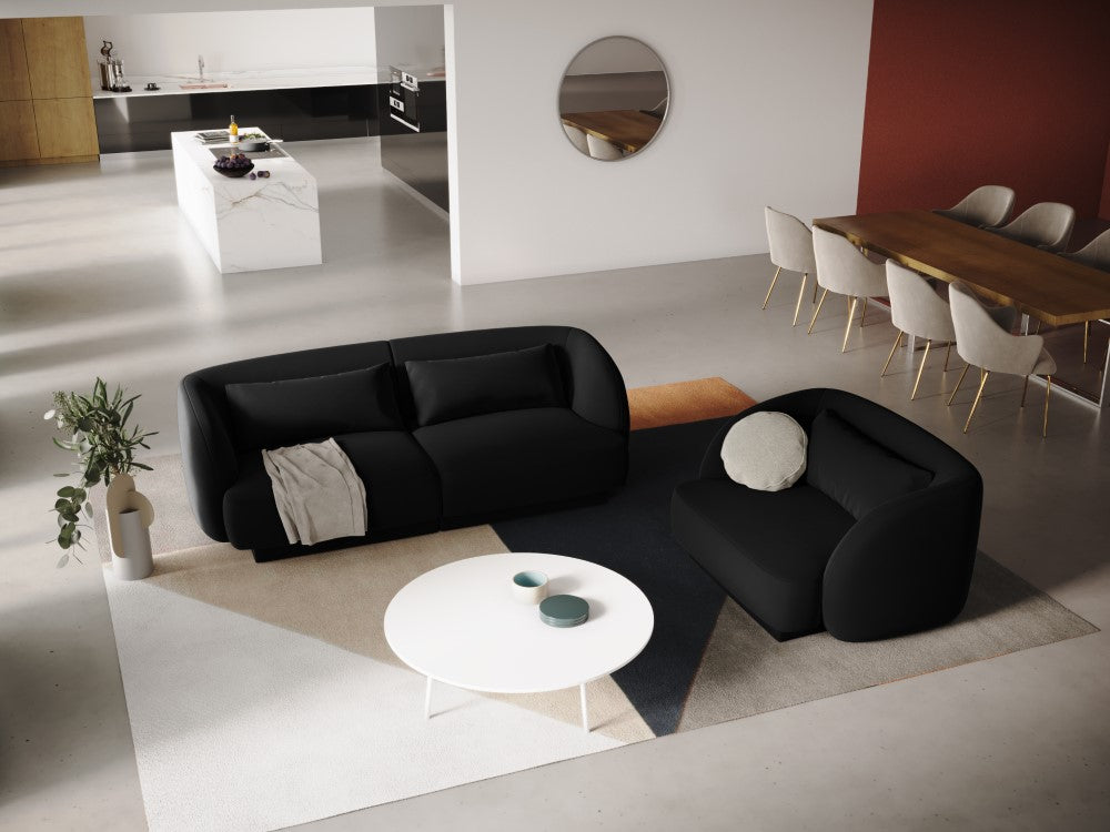 
2-seater designer sofa "Tulum" - Velvet Black