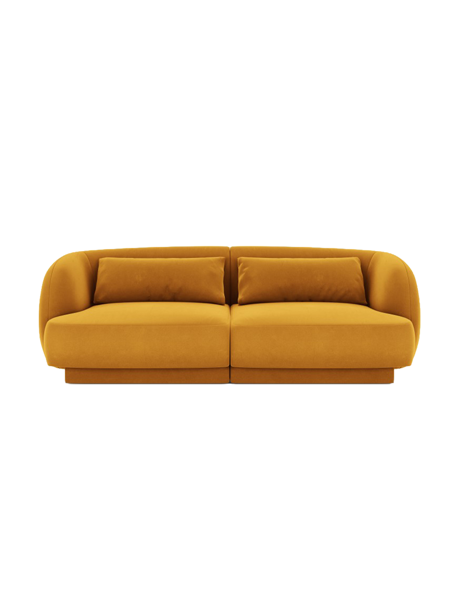 
2-seater designer sofa "Tulum" - Velvet Mustard Yellow