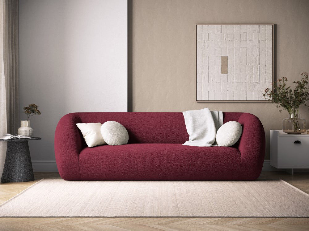 
3-Sitzer Design Sofa „Essen“ - Bouclé Bordeaux