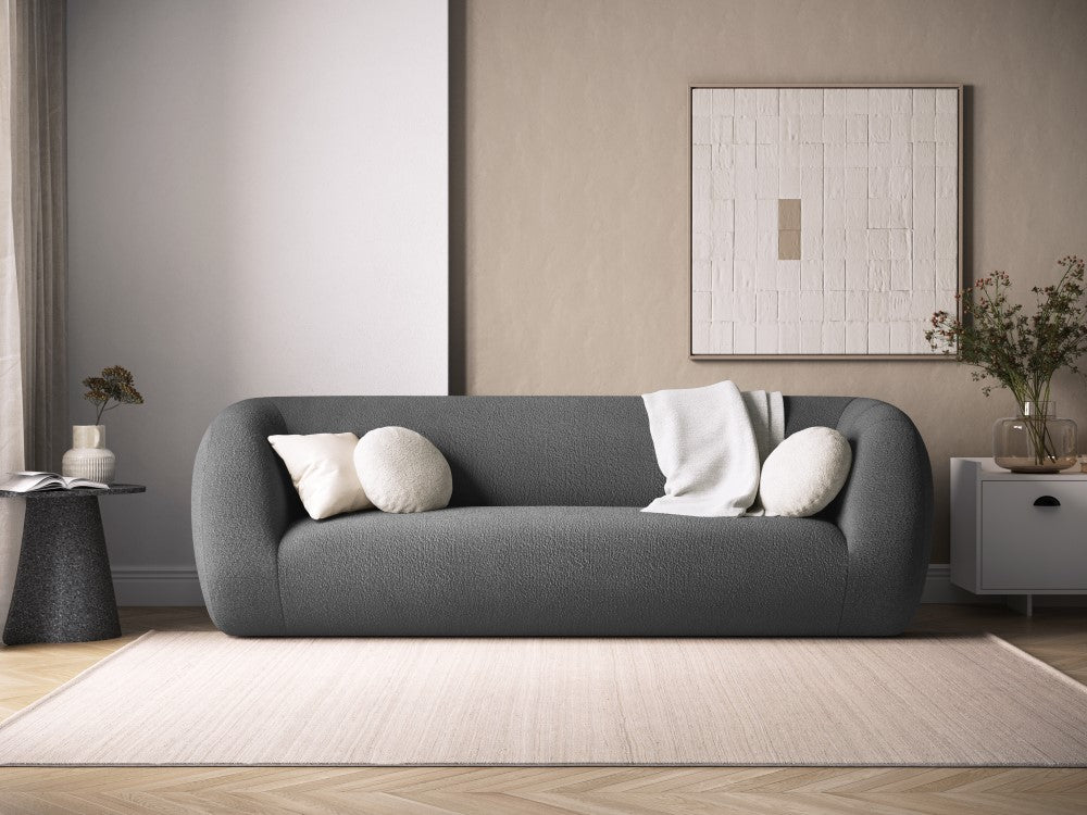 
3-Sitzer Design Sofa „Essen“ - Bouclé Dunkelgrau