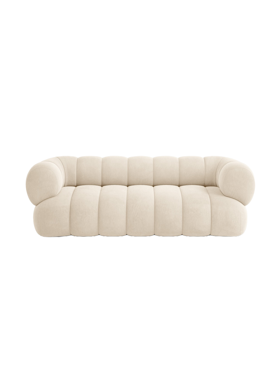 
3-seater designer sofa "Koge" - Light Beige Velvet