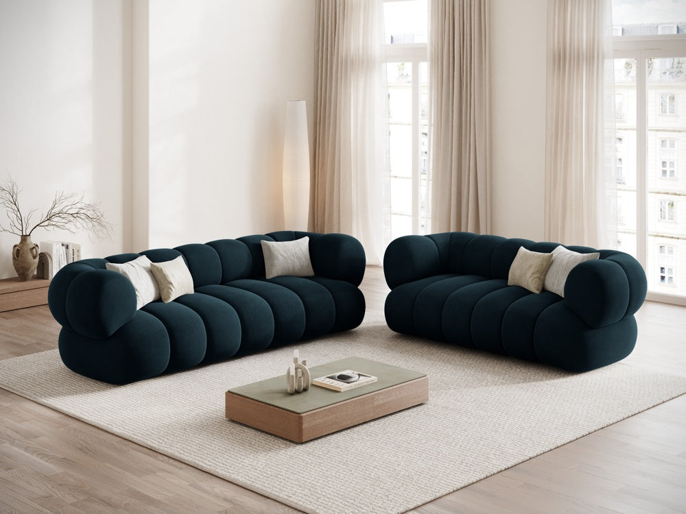 
3-seater designer sofa "Koge" - Dark petrol velvet