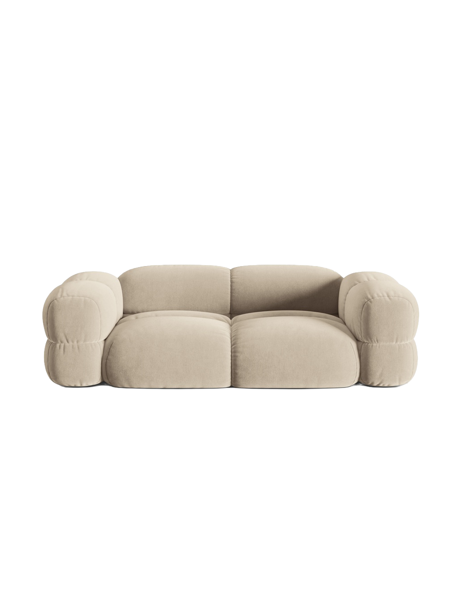 
3-seater designer sofa "Loretto" - Light Beige Velvet