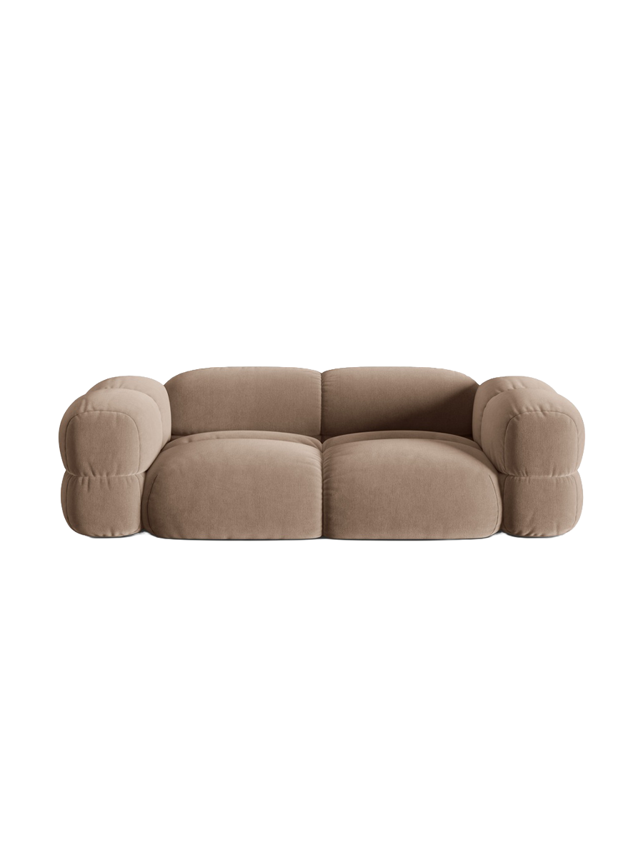 
3-seater designer sofa "Loretto" - Velvet Dark Beige