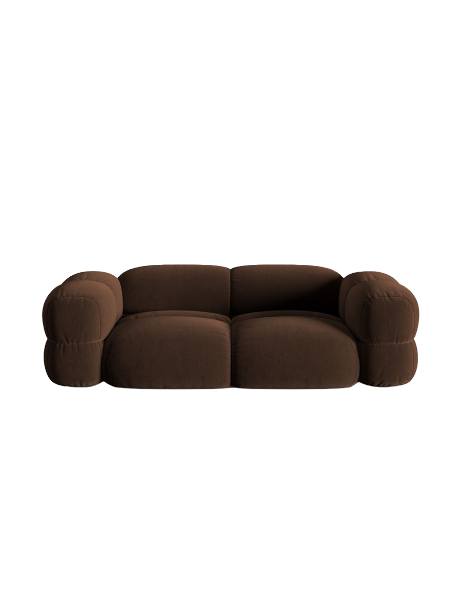 
3-seater designer sofa "Loretto" - Velvet Chocolate