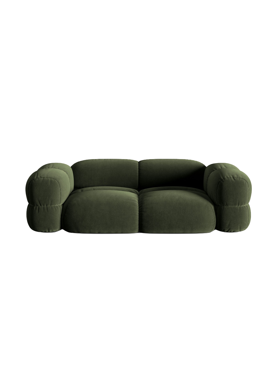 
3-seater designer sofa "Loretto" - Velvet Green