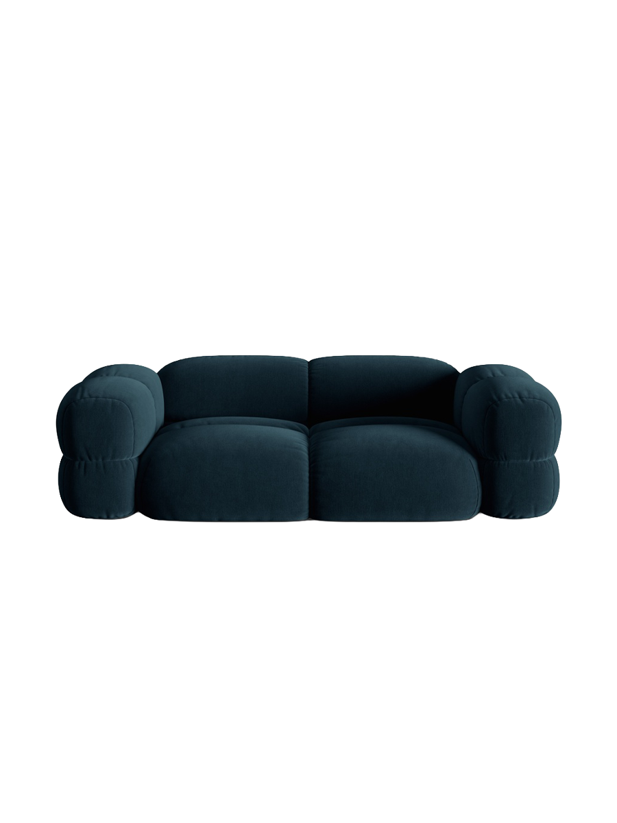 
3-seater designer sofa "Loretto" - Dark petrol velvet