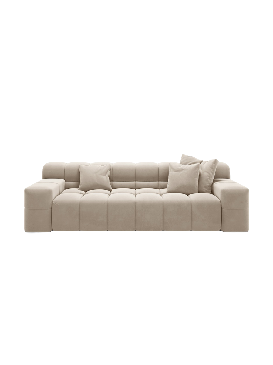 
3-Sitzer Design Sofa „Hawaii“ - Samt Beige hell