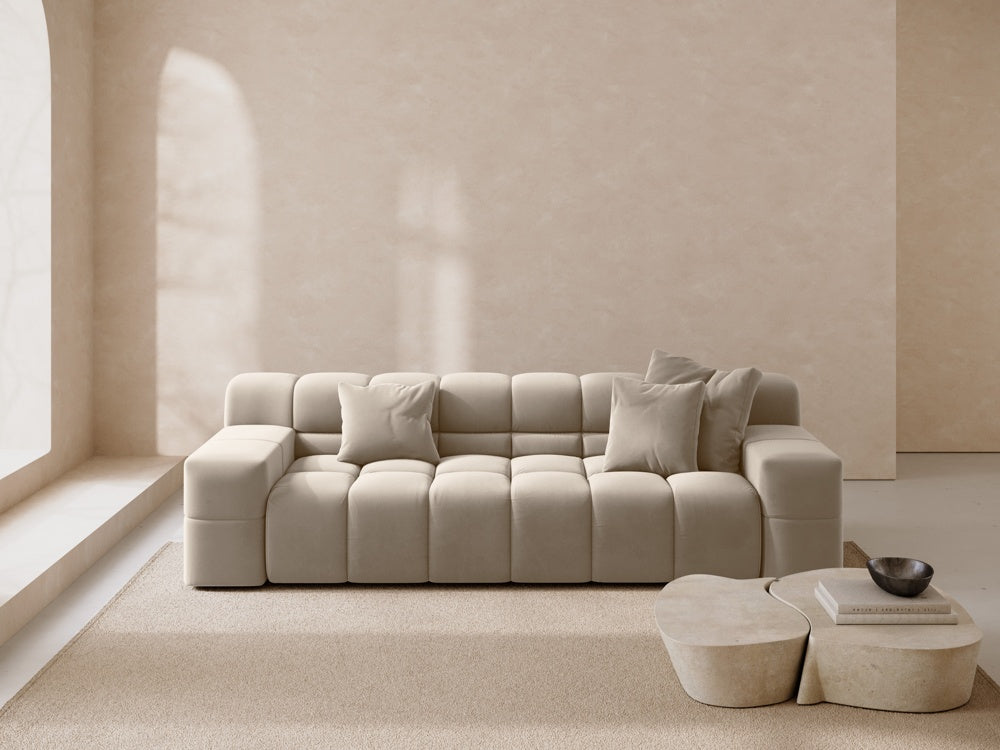
3-Sitzer Design Sofa „Hawaii“ - Samt Beige hell