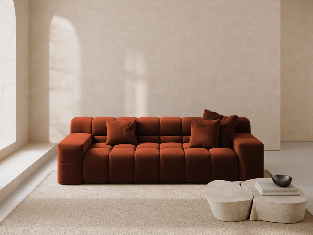 
3-Sitzer Design Sofa „Hawaii“ - Samt Terracotta