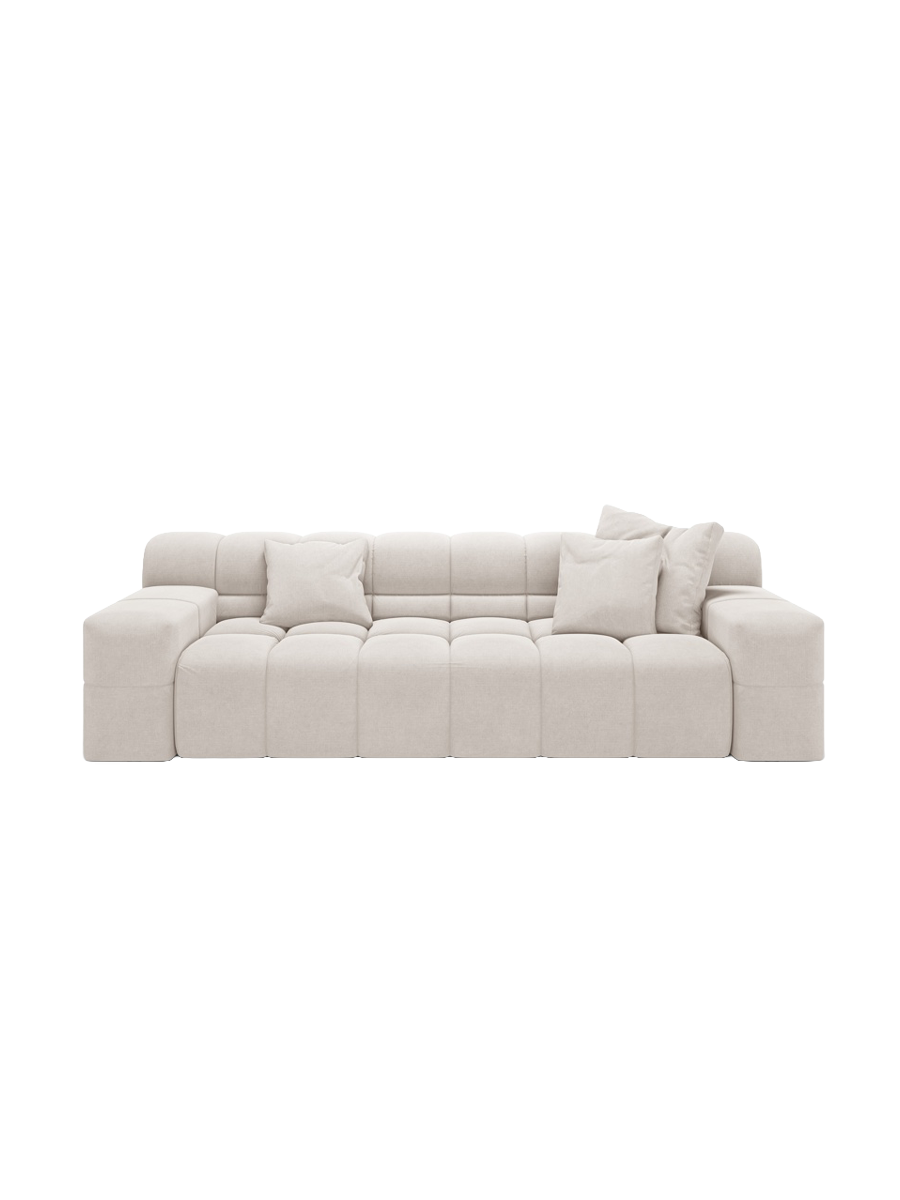 
3-Sitzer Design Sofa „Hawaii“ - Strukturstoff Beige hell