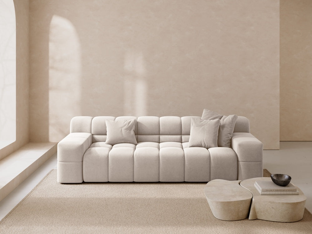 
3-Sitzer Design Sofa „Hawaii“ - Strukturstoff Beige hell