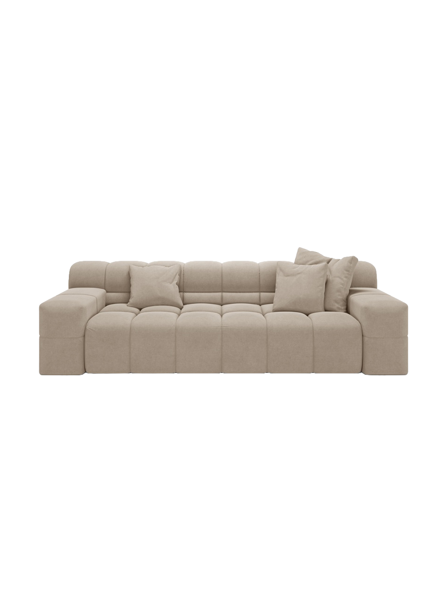 
3-Sitzer Design Sofa „Hawaii“ - Strukturstoff Cappuccino