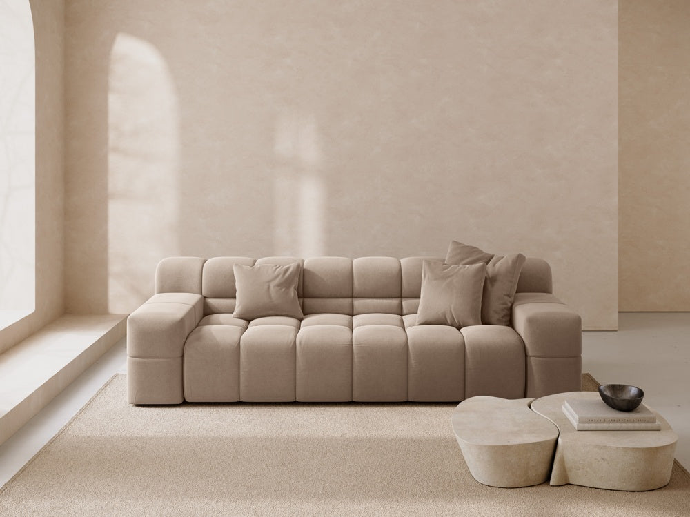 
3-Sitzer Design Sofa „Hawaii“ - Strukturstoff Cappuccino