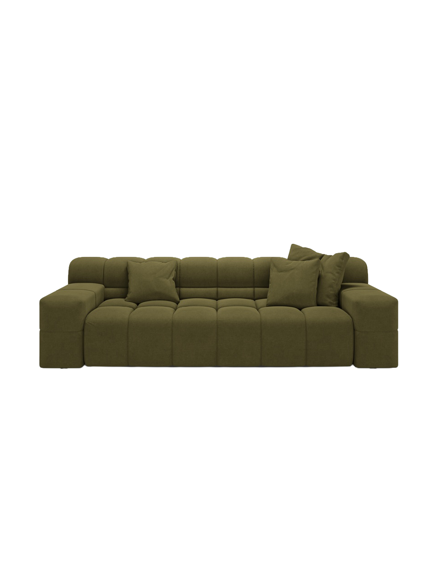 
3-Sitzer Design Sofa „Hawaii“ - Strukturstoff Grün
