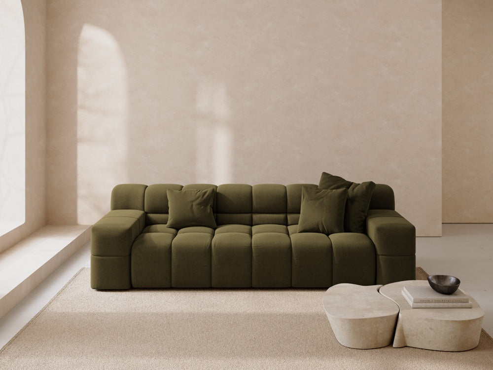 
3-Sitzer Design Sofa „Hawaii“ - Strukturstoff Grün