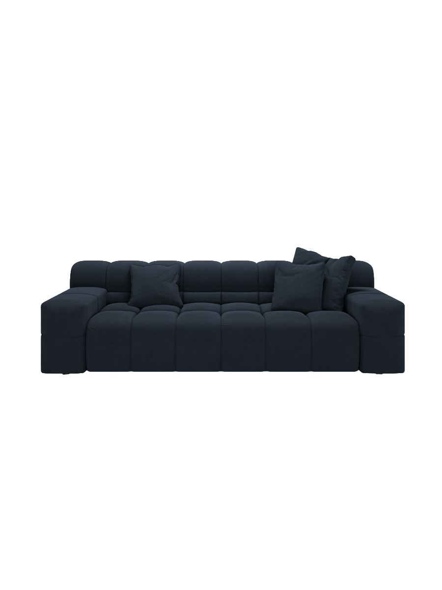 
3-Sitzer Design Sofa „Hawaii“ - Strukturstoff Königsblau