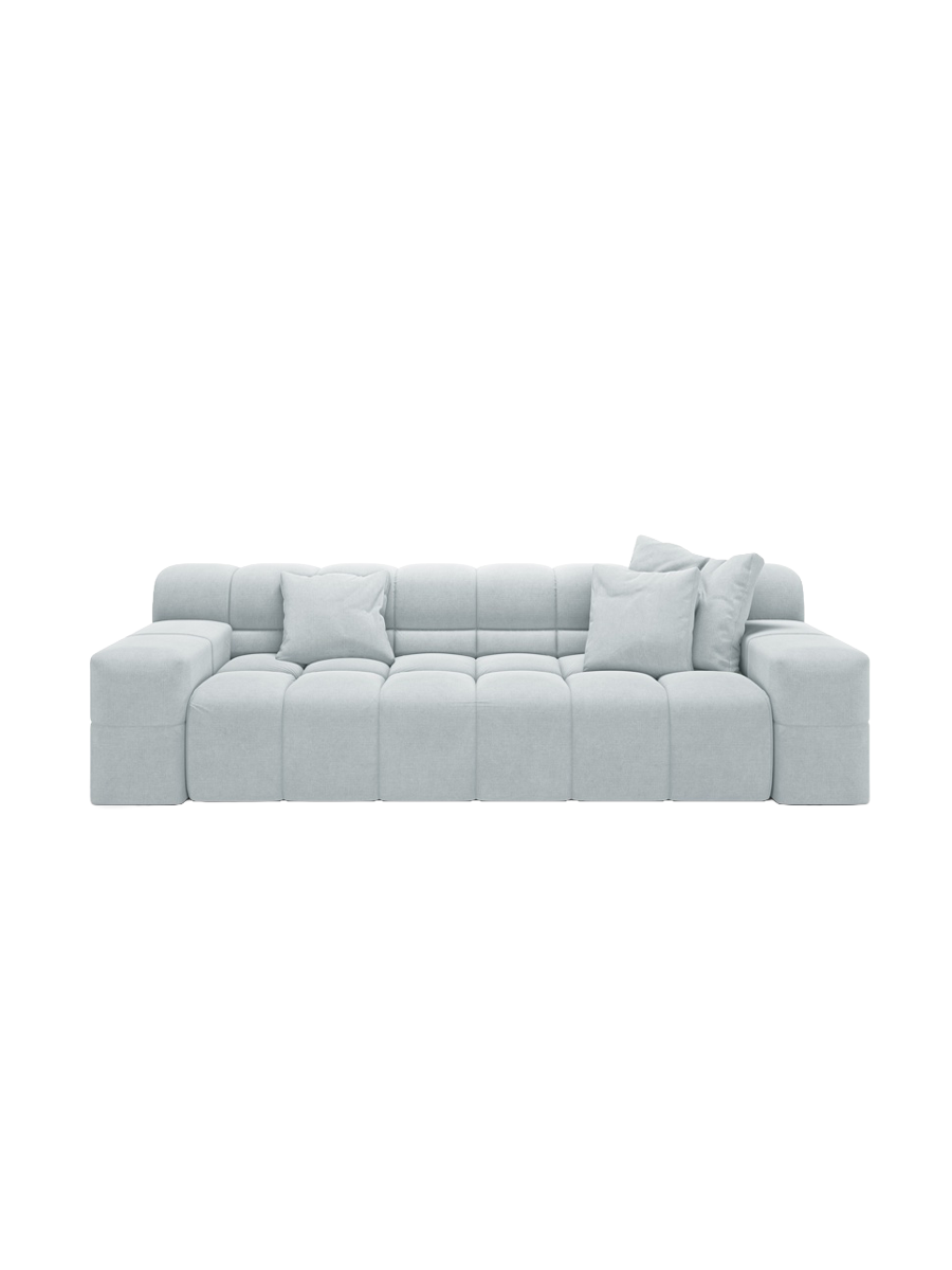
3-Sitzer Design Sofa „Hawaii“ - Strukturstoff Hellgrau