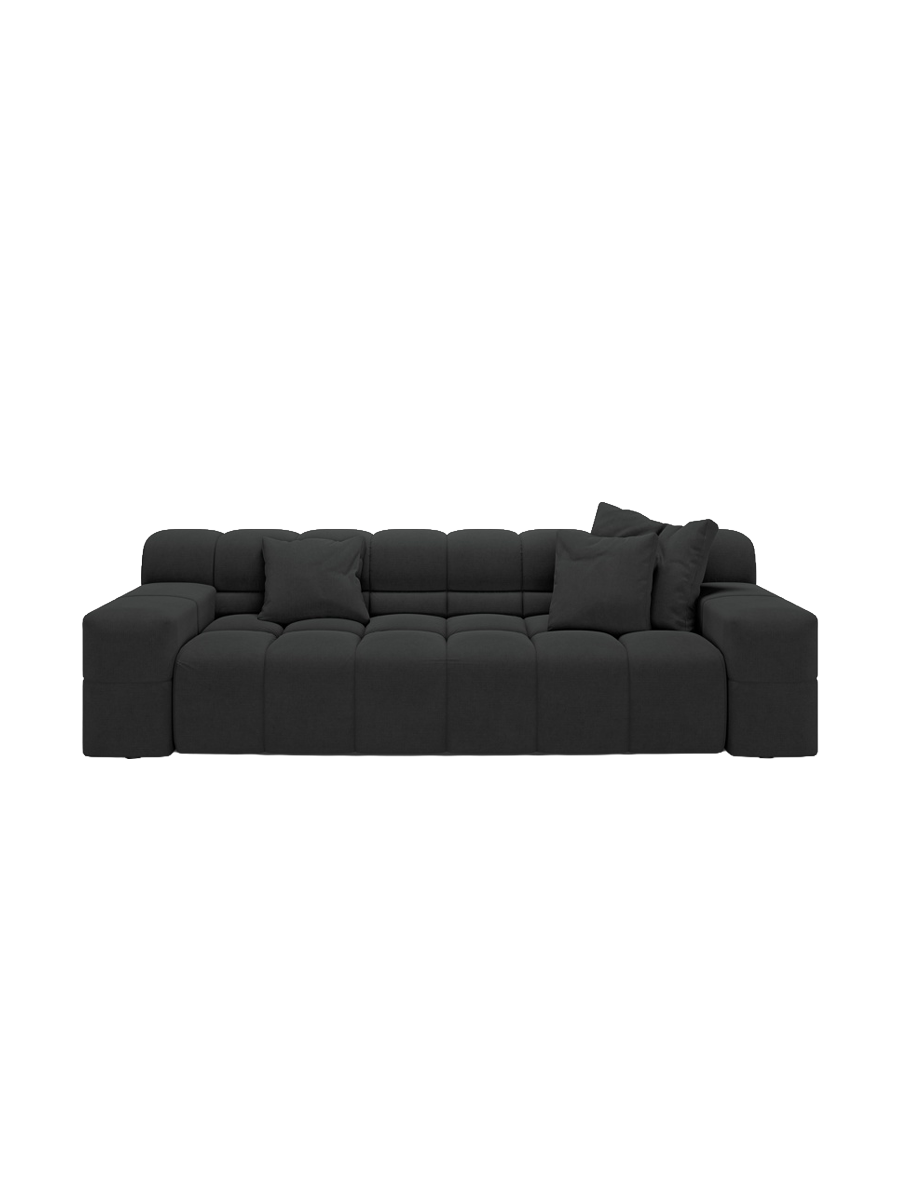 
3-Sitzer Design Sofa „Hawaii“ - Strukturstoff Anthrazit