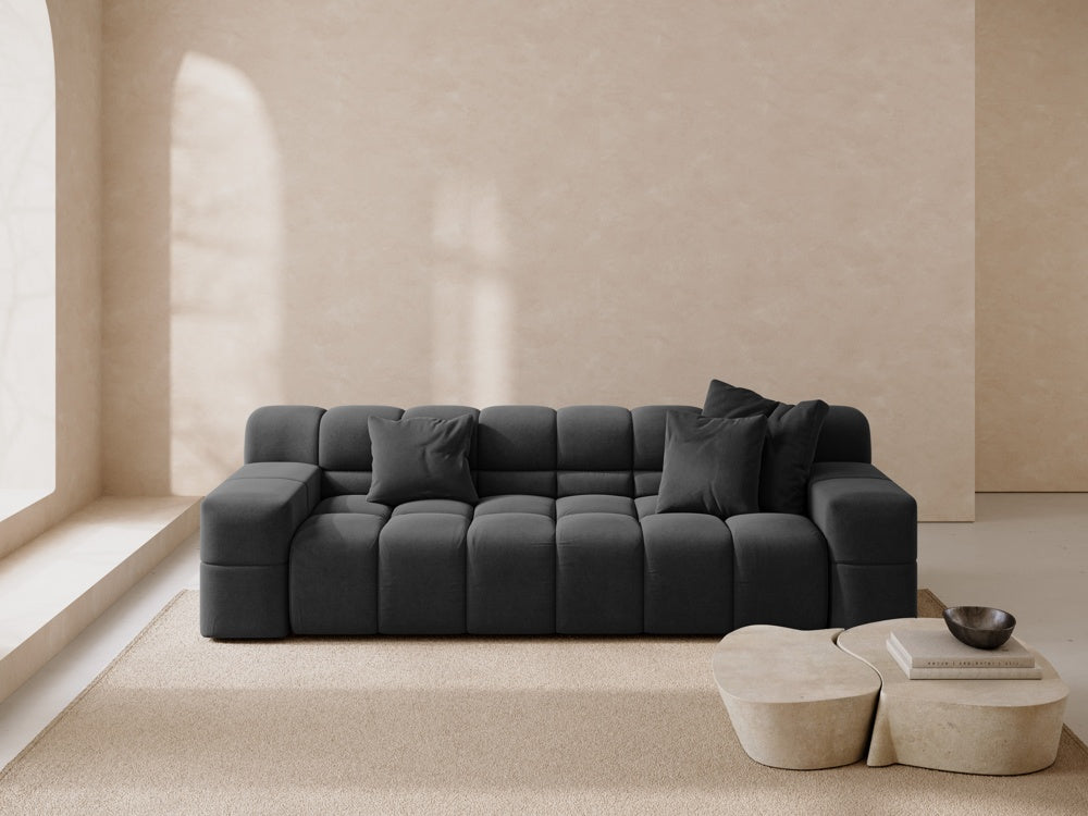 
3-Sitzer Design Sofa „Hawaii“ - Strukturstoff Anthrazit