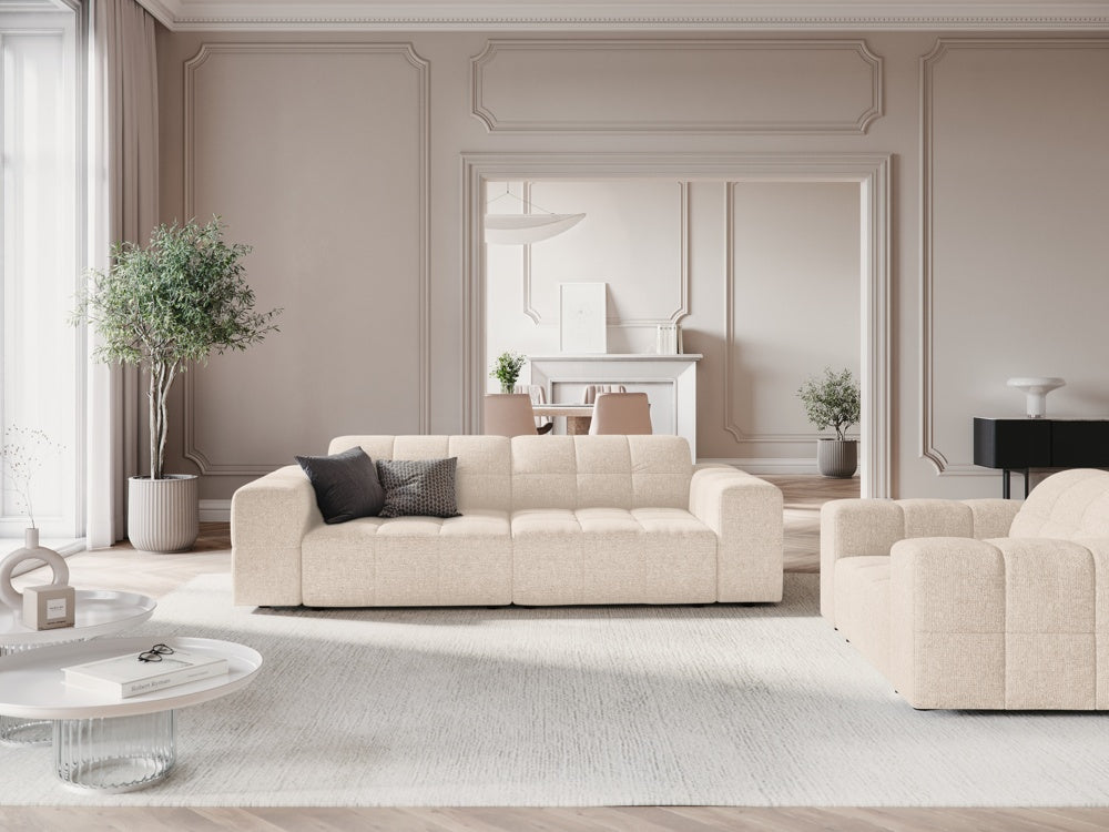 
3-seater design sofa "Chicago" - Chenille Light Beige