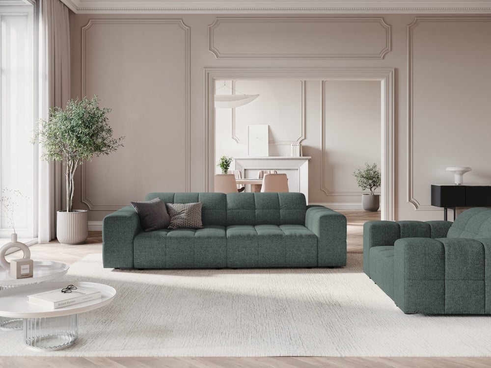 
3-seater design sofa "Chicago" - Petrol Chenille