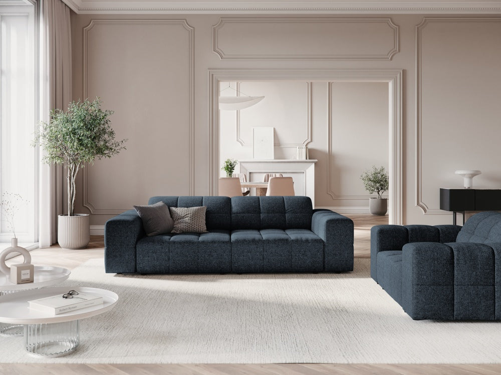 
3-seater design sofa "Chicago" - Chenille Royal Blue