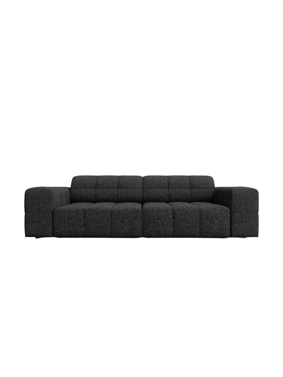 
3-seater design sofa "Chicago" - Chenille Black