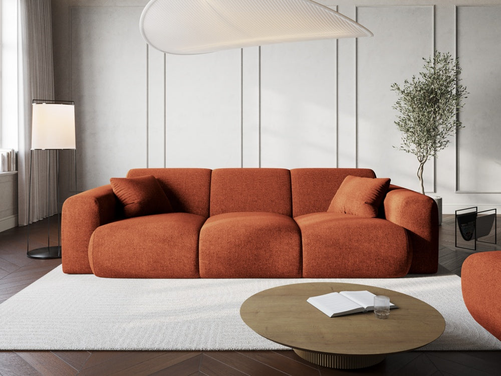 
3-Sitzer Design Sofa „Nolio“ - Chenille Terracotta