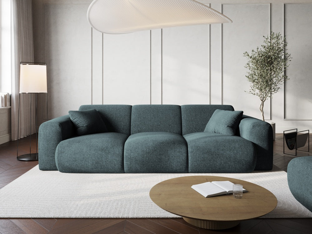 
3-Sitzer Design Sofa „Nolio“ - Chenille Petrol