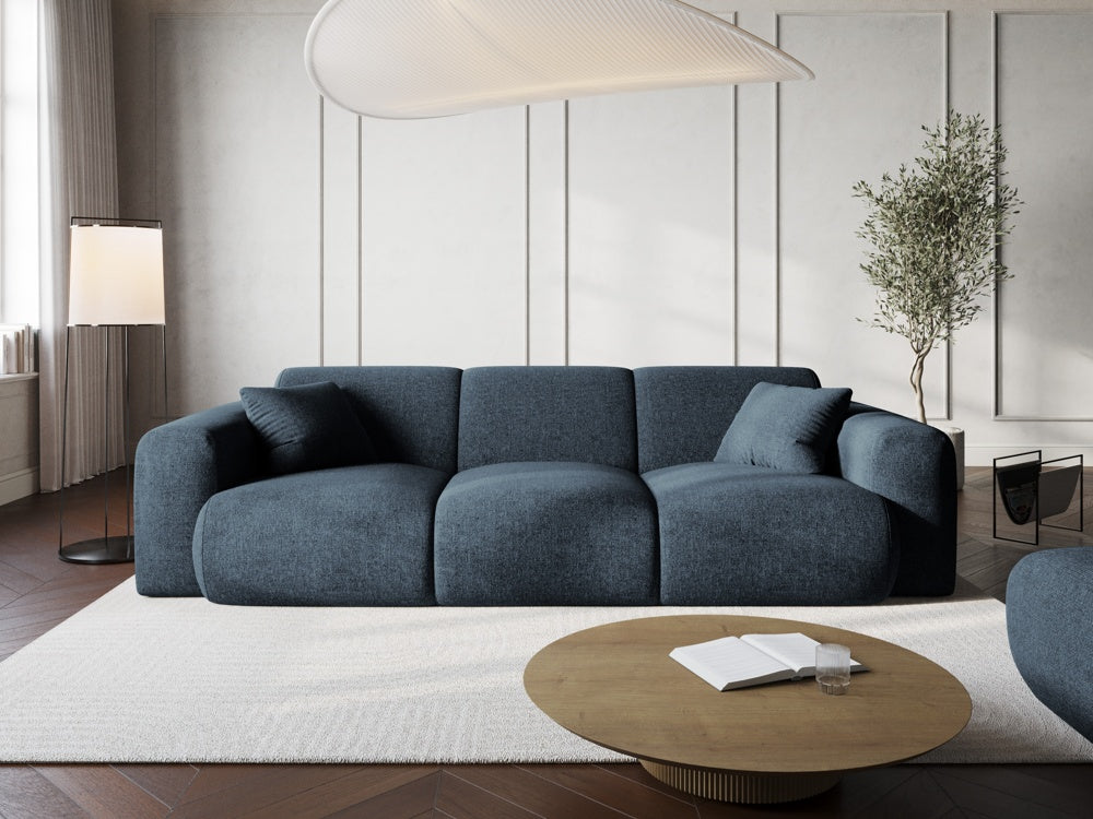 
3-Sitzer Design Sofa „Nolio“ - Chenille Königsblau
