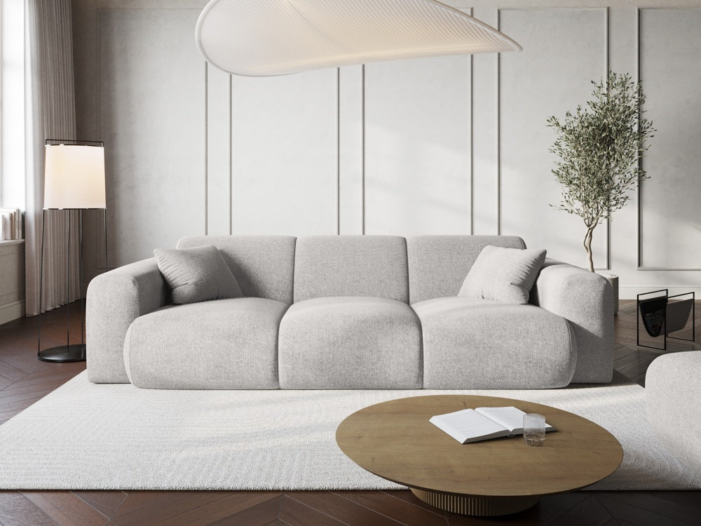 
3-Sitzer Design Sofa „Nolio“ - Chenille Hellgrau