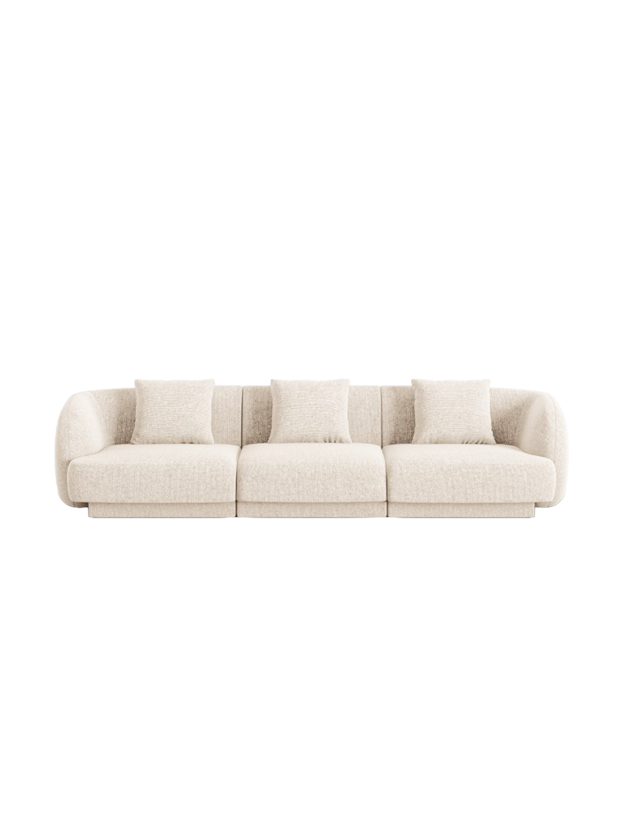 
3-Seater Designer Sofa "Tulum" - Chenille Light Beige