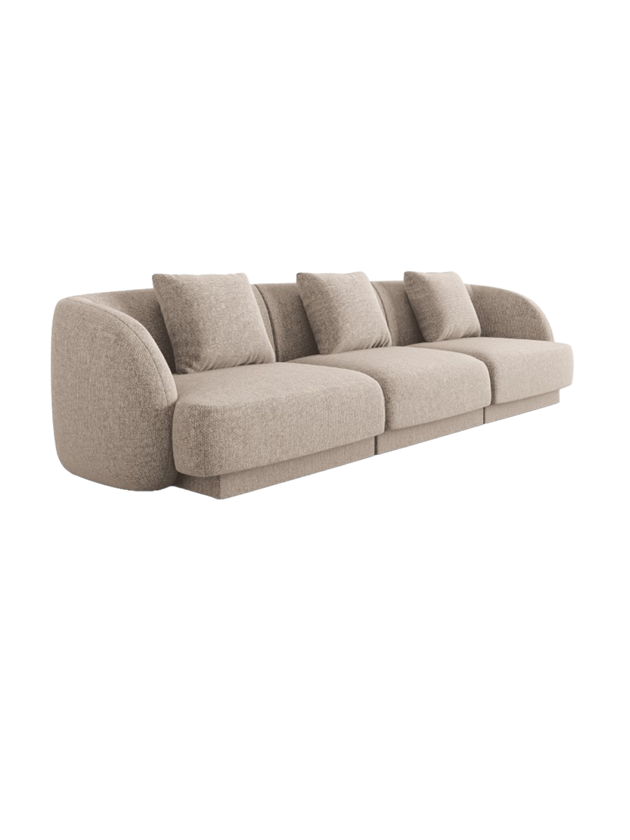 
3-Seater Designer Sofa "Tulum" - Chenille Beige