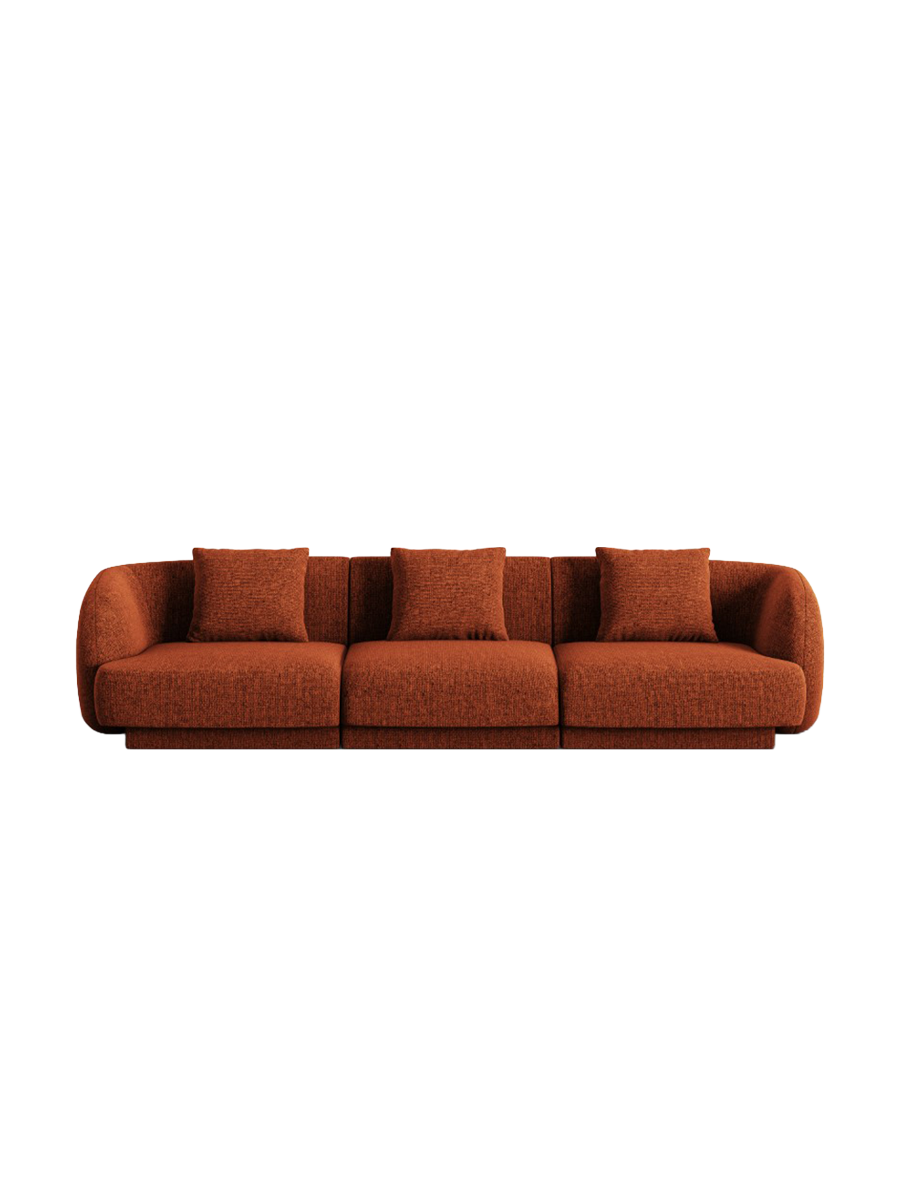 
3-Seater Designer Sofa "Tulum" - Chenille Terracotta