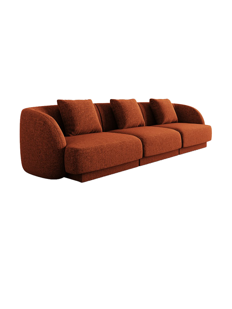 
3-Seater Designer Sofa "Tulum" - Chenille Terracotta