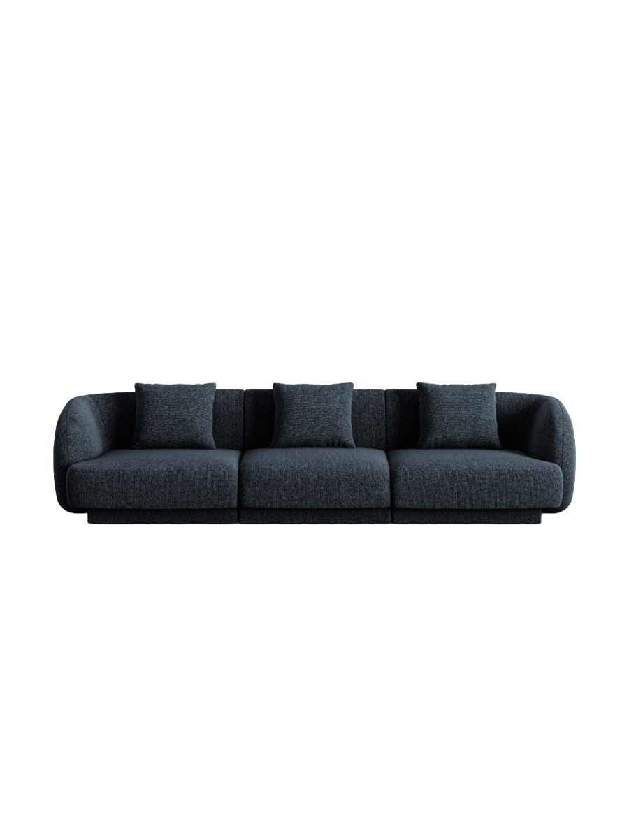 
3-Seater Designer Sofa "Tulum" - Chenille Royal Blue