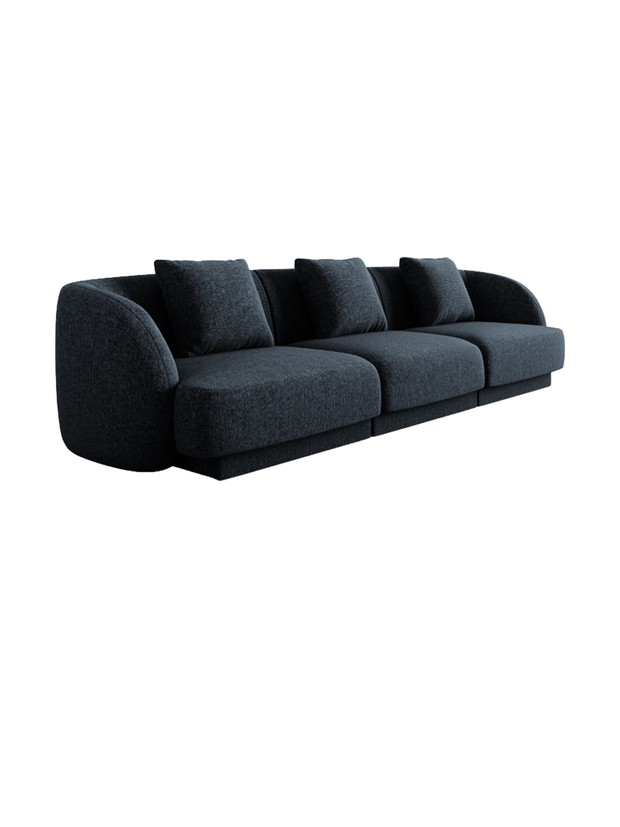 
3-Seater Designer Sofa "Tulum" - Chenille Royal Blue