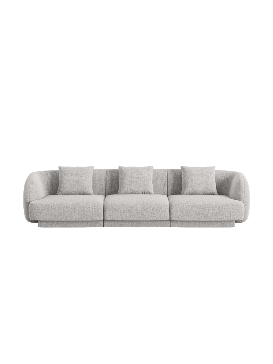 
3-Seater Designer Sofa "Tulum" - Chenille Light Grey