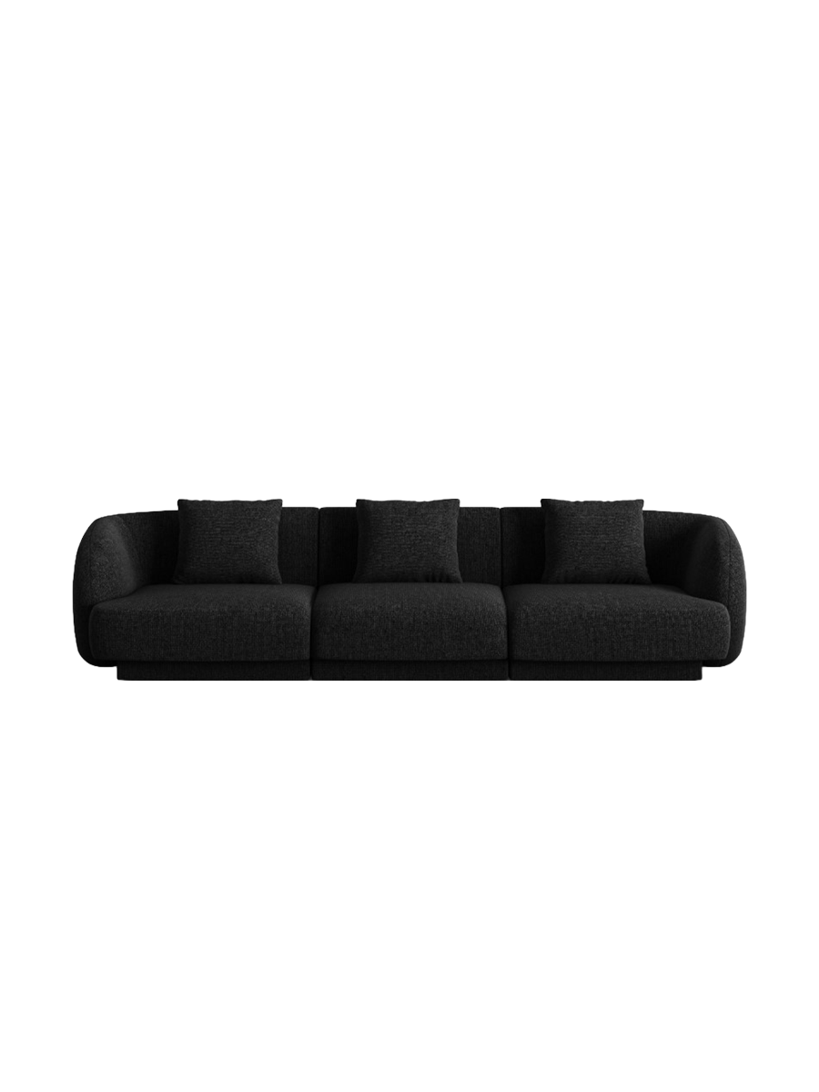
3-Seater Designer Sofa "Tulum" - Chenille Black