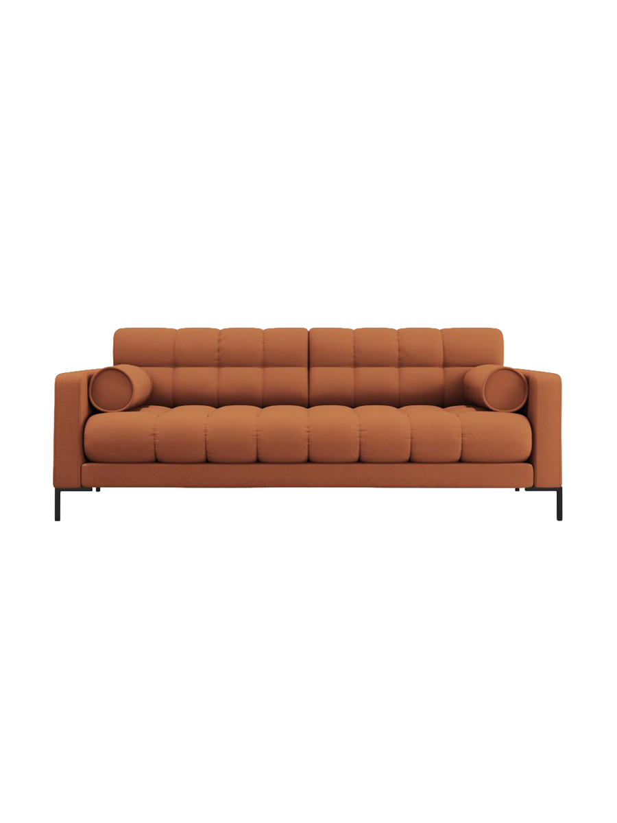 
3-Sitzer Design Sofa „Bali“ - Strukturstoff Brick / Schwarz